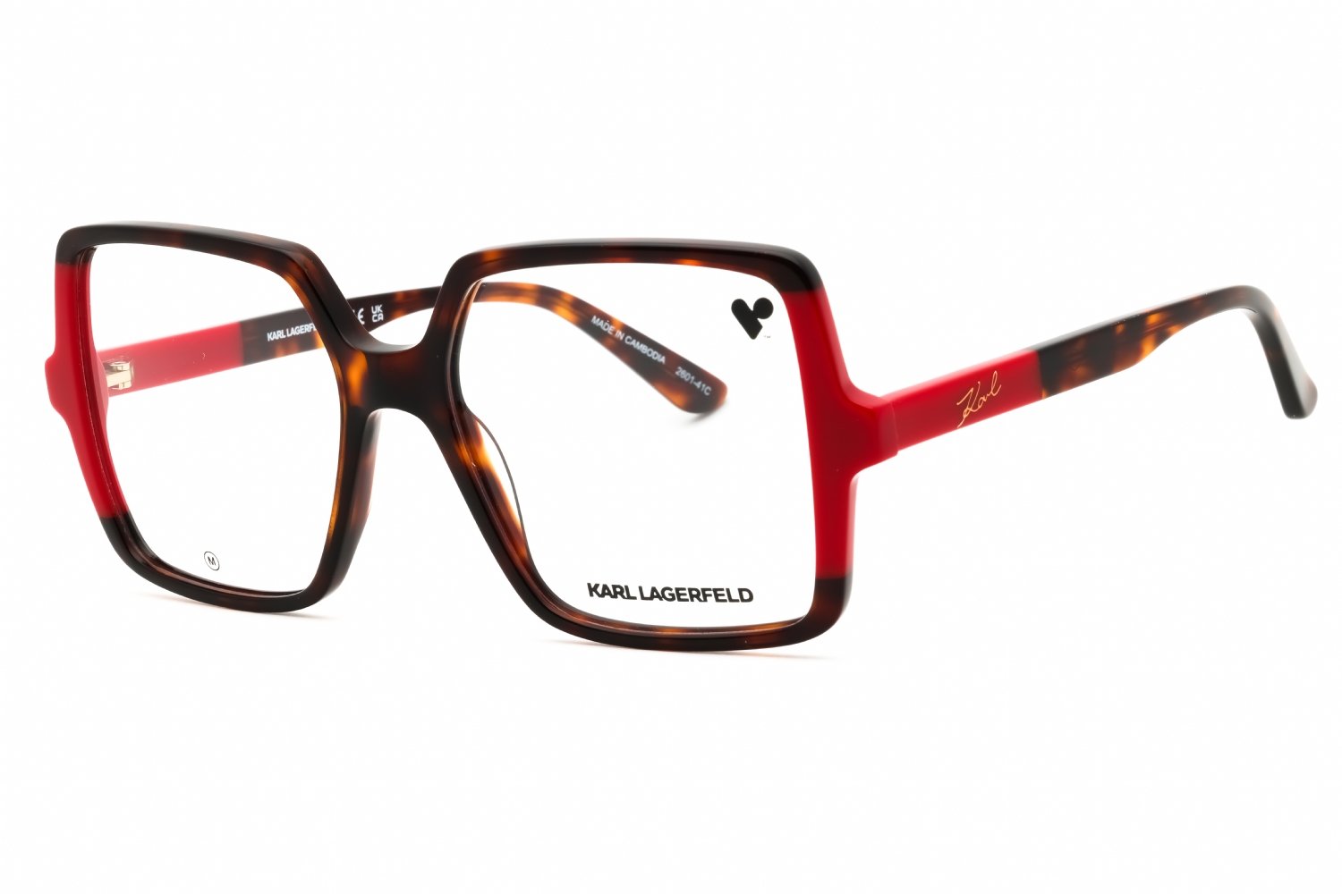 KARL LAGERFELD KL6169 DARK TORTOISE/RED/clear demo lens 255 54-17-140 MM