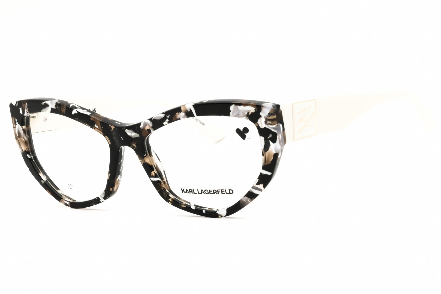 KARL LAGERFELD KL6211 MARBLE BLACK/Clear demo lens 016 55-17-140 MM