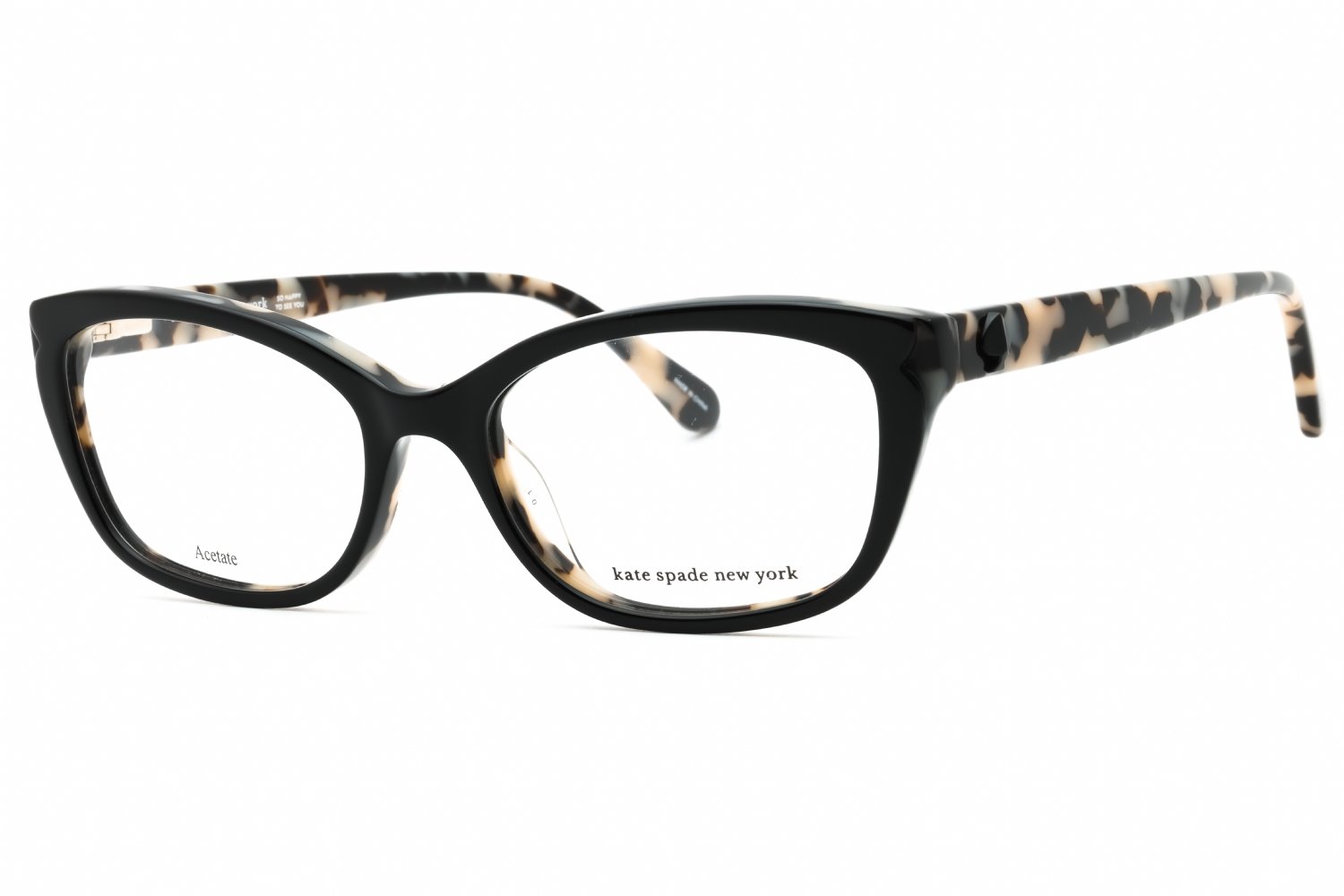 Kate Spade ARABELLE BK WHT HVN/Clear demo lens 0TCB 00 51-17-140 MM