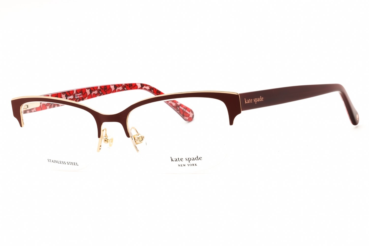 Kate Spade MARJORIE RED PTTRN/Clear demo lens 00PA 00 52-17-140 MM