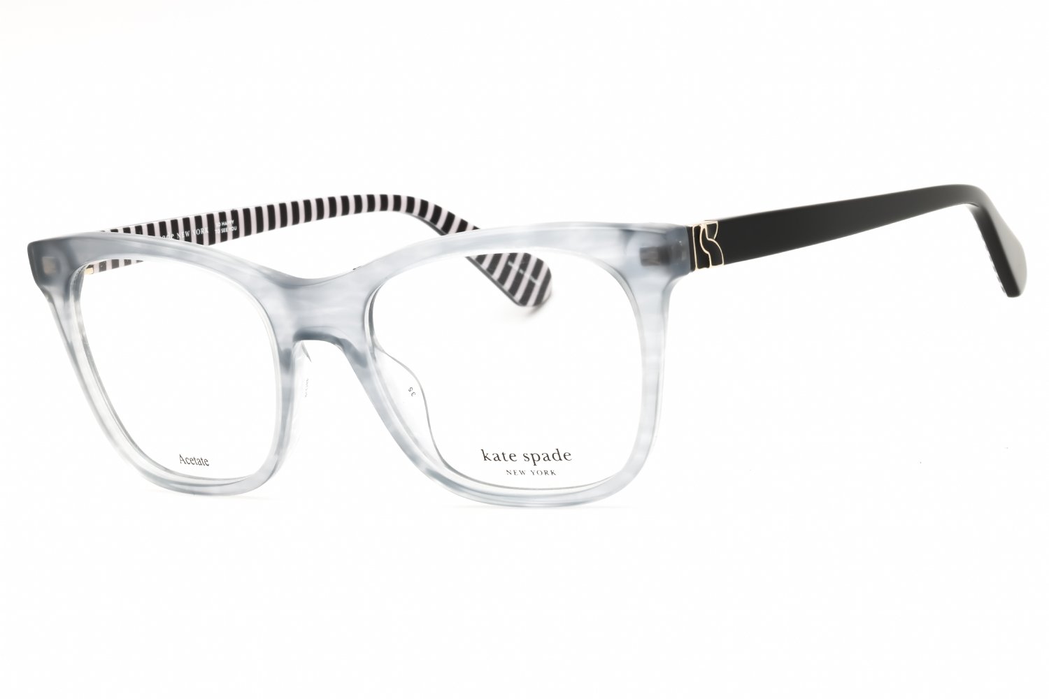 Kate Spade TEMPERANCE GREY HORN/clear demo lens 02W8 00 49-18-140 MM