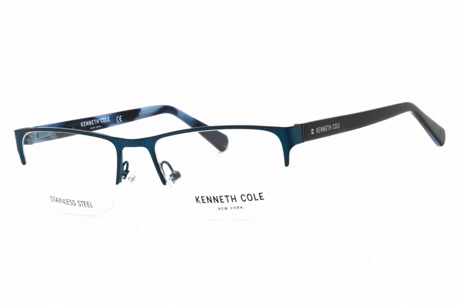 Kenneth Cole New York KC0313 matte blue/clear demo lens 091 53-17-140 MM