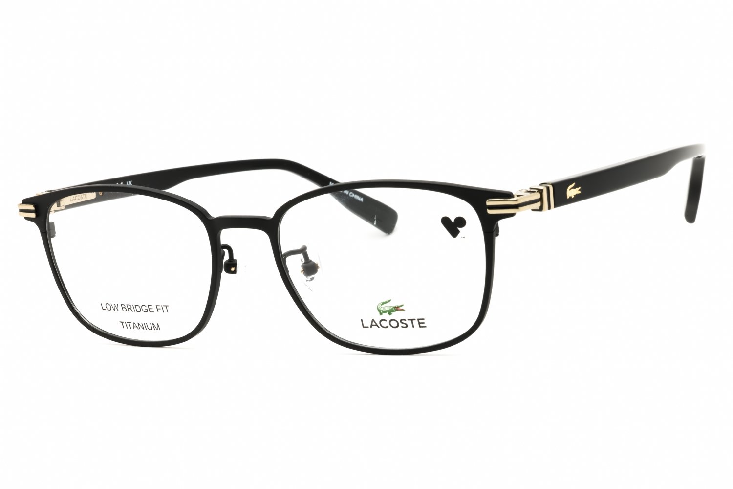 Lacoste L2530LB SATIN BLACK/clear demo lens 002 52-18-145 MM