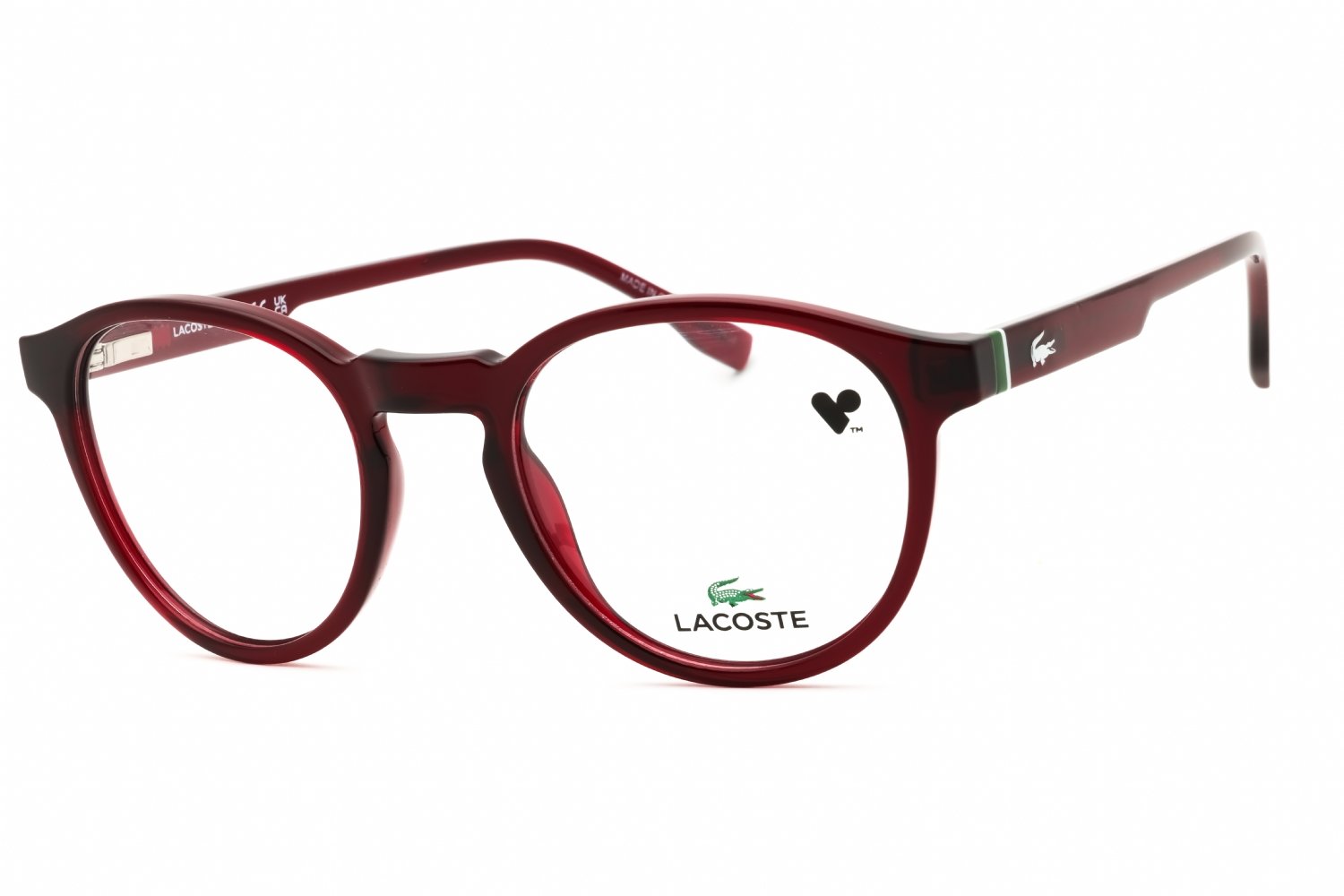 Lacoste L2950 TRANSPARENT BURGUNDY/Clear demo lens 601 49-20-145 MM