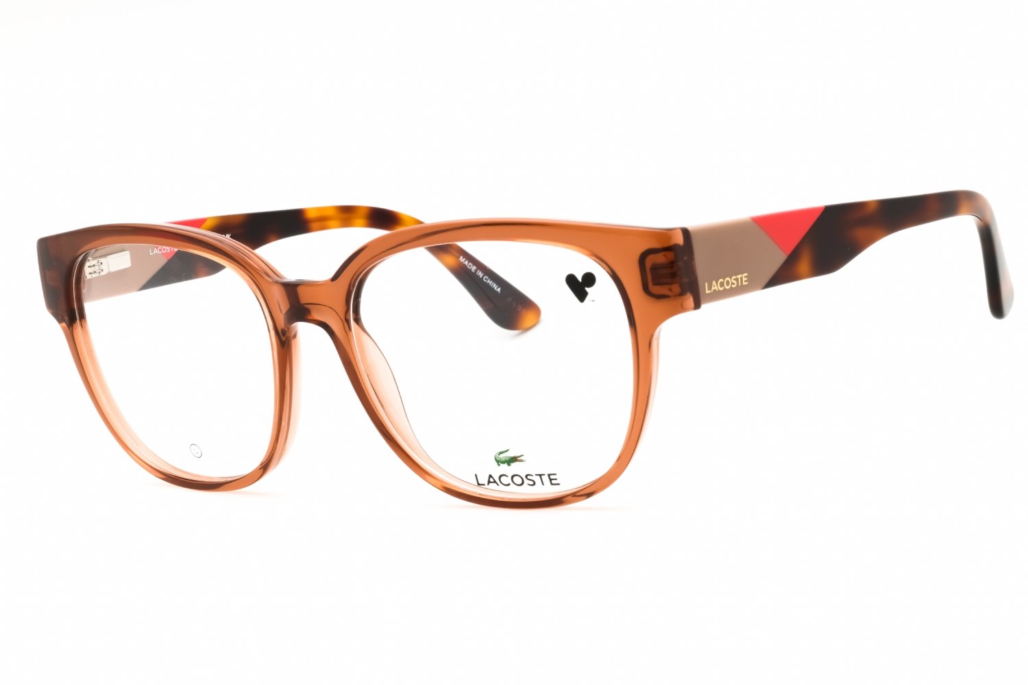 Lacoste L2953 TRANSPARENT CARAMEL/Clear demo lens 232 55-17-140 MM