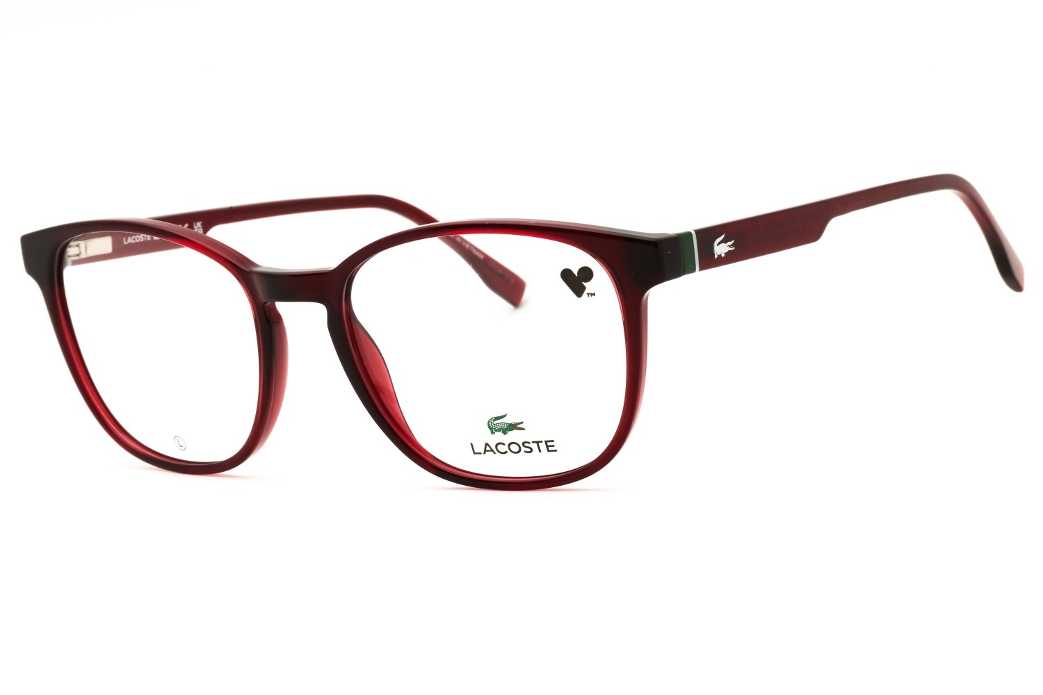 Lacoste L2975 N TRANSPARENT BURGUNDY/clear demo lens 601 54X18X145