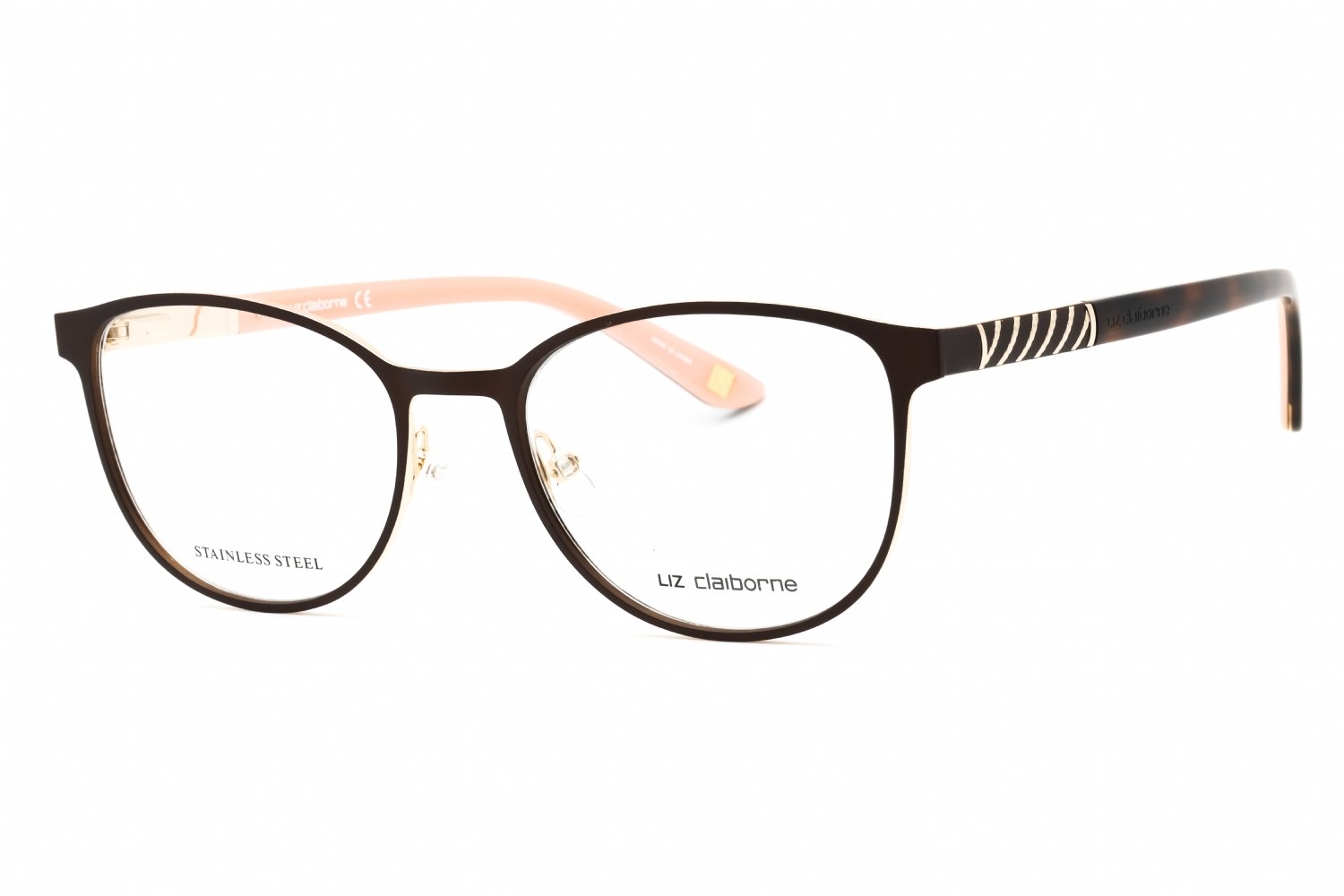 Liz Claiborne L 459 BROWN GOLD /Clear demo lens 0FG4 00 50-17-135 MM
