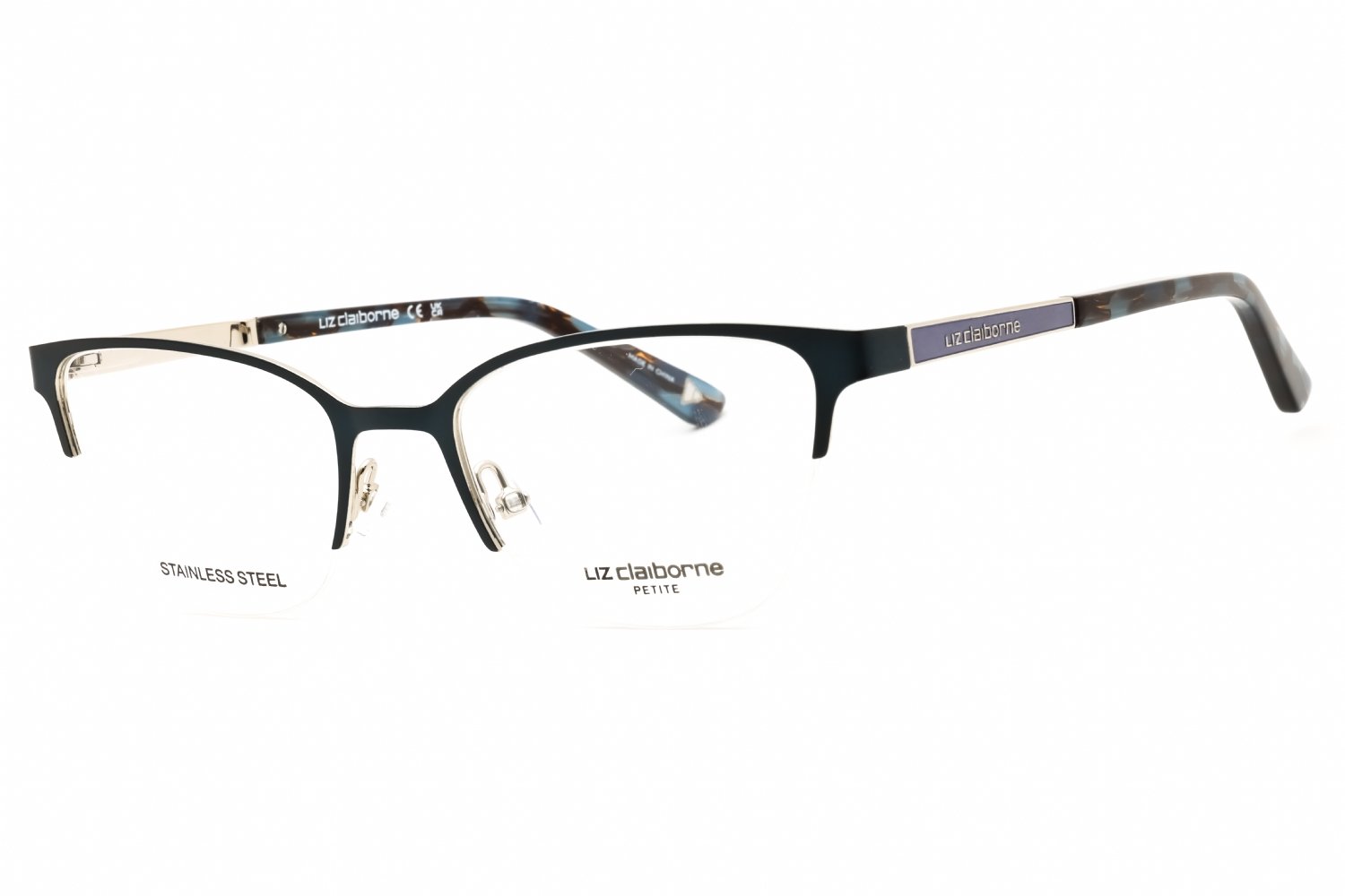 Liz Claiborne L 472 MATTE BLUE/clear demo lens 0FLL 00 48-18-130 MM