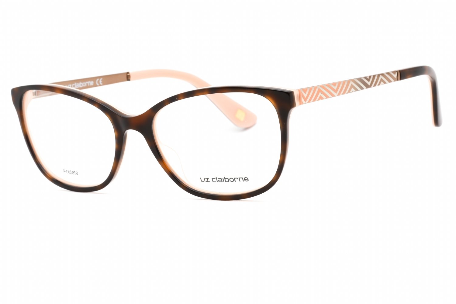 Liz Claiborne L 647 Havana Peach/Clear demo lens 0HMV 00 51-16-135 MM