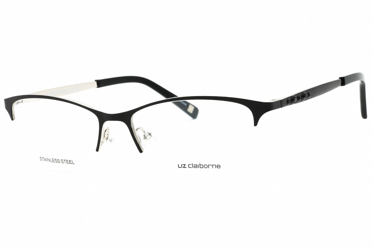 Liz Claiborne L 654 Black Palladium / Clear demo lens 0CSA 00 54-16-140 MM
