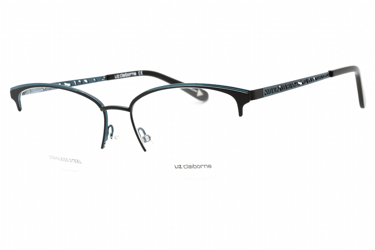 Liz Claiborne L 673 Black Teal / Clear Lens 0ETJ 00 55-17-140 MM