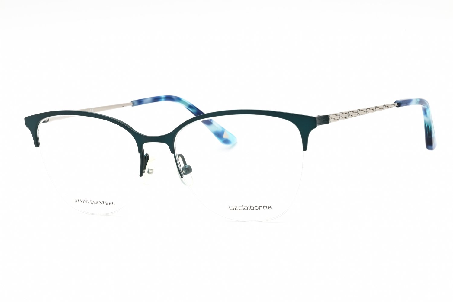 Liz Claiborne L 677 MATTE TEAL/Clear demo lens 0PYW 00 53-16-140 MM