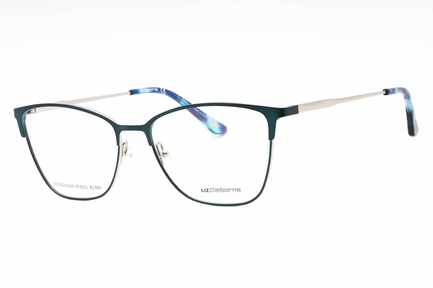 Liz Claiborne L 678 MATTE TEAL/Clear demo lens 0PYW 00 54-16-140 MM