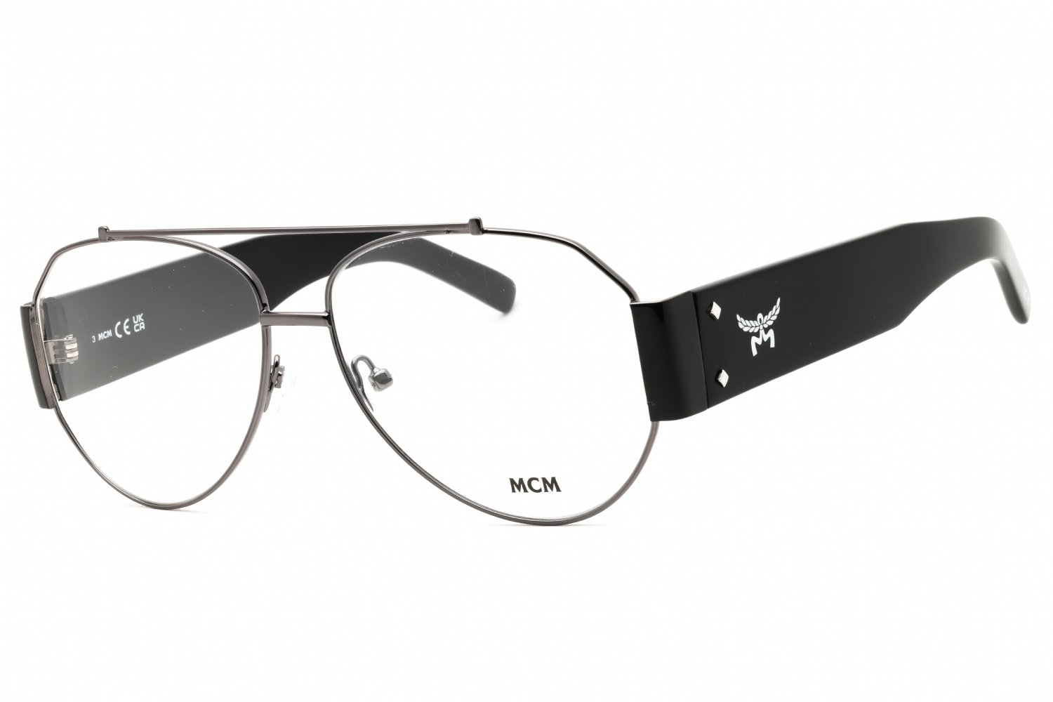 MCM MW5001 shiny gunmetal/Clear demo lens 008 58-14-145 MM