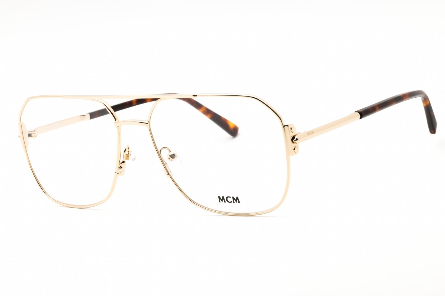 MCM MW5007 Shiny Pale Gold / Dark Havana/Clear demo lens 032 57-15-145 MM