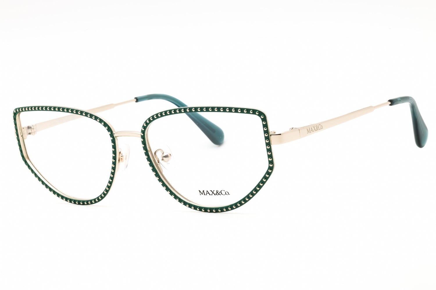 Max & Co MO5122 shiny dark green/clear demo lens 096 55-17-140 MM