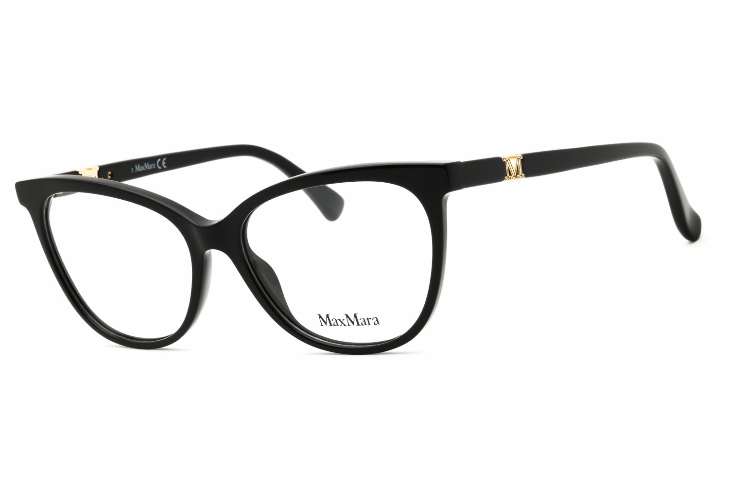 Max Mara MM5018 shiny black/clear demo lens 001 53-15-140 MM