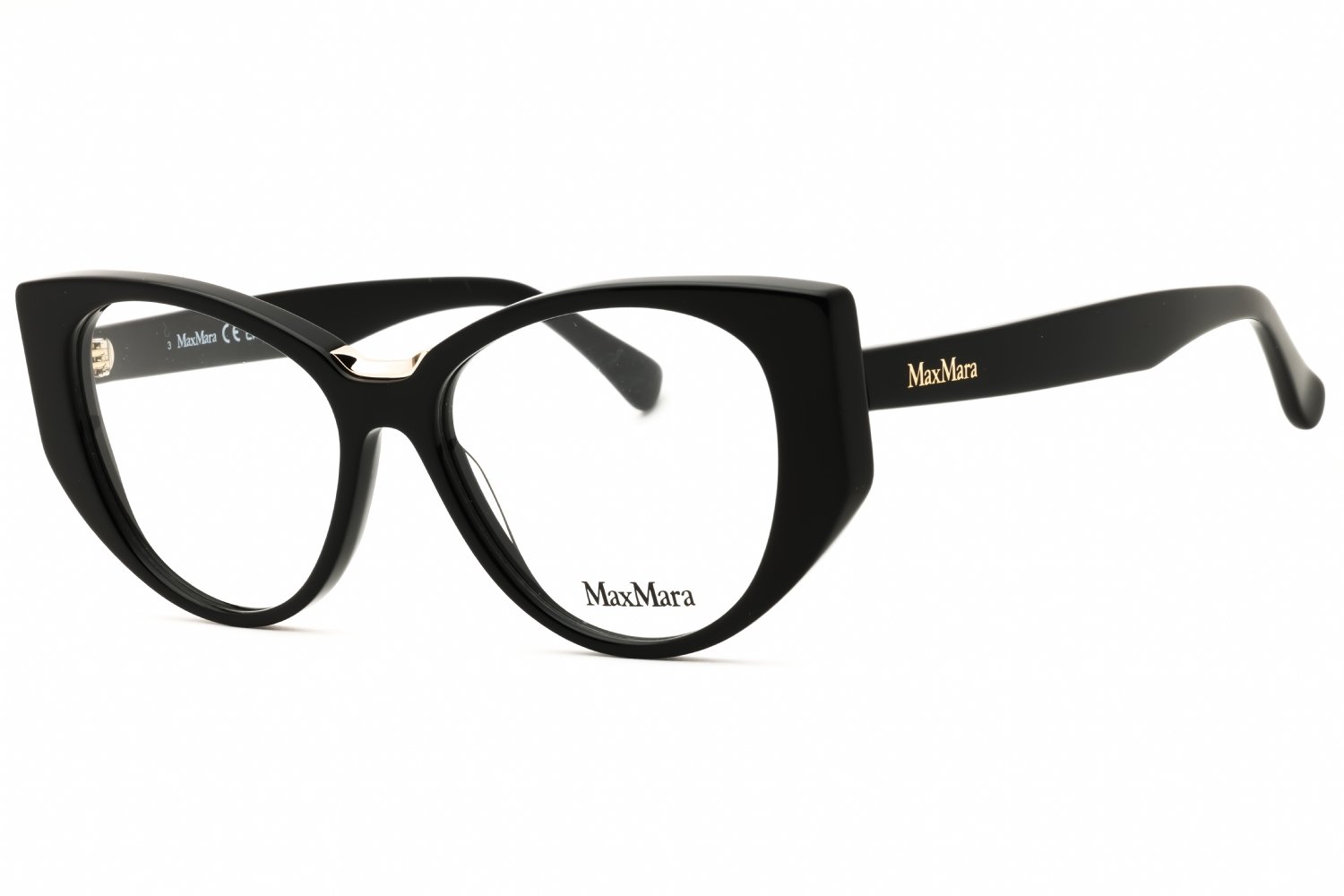 Max Mara MM5142 shiny black/clear demo lens 001 52X15X140