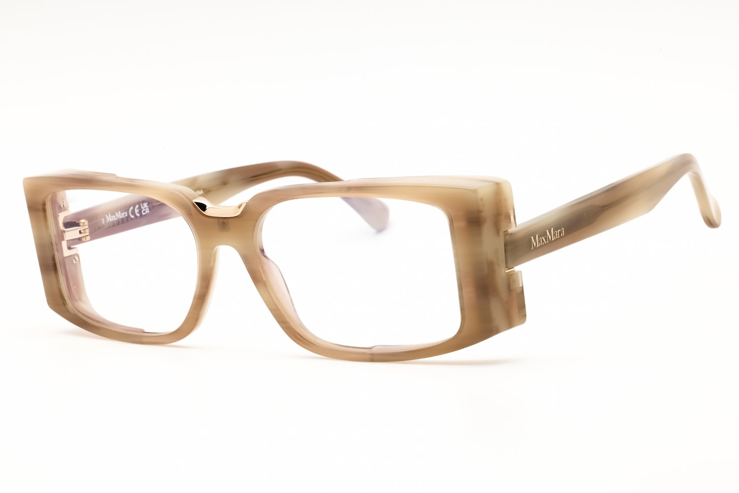Max Mara MM5157-B beige horn/clear/blue-light block lens 060 54X16X140