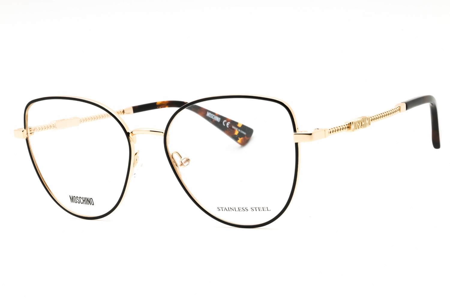 Moschino MOS601 BLK GOLD/Clear demo lens 02M2 00 52-16-140 MM