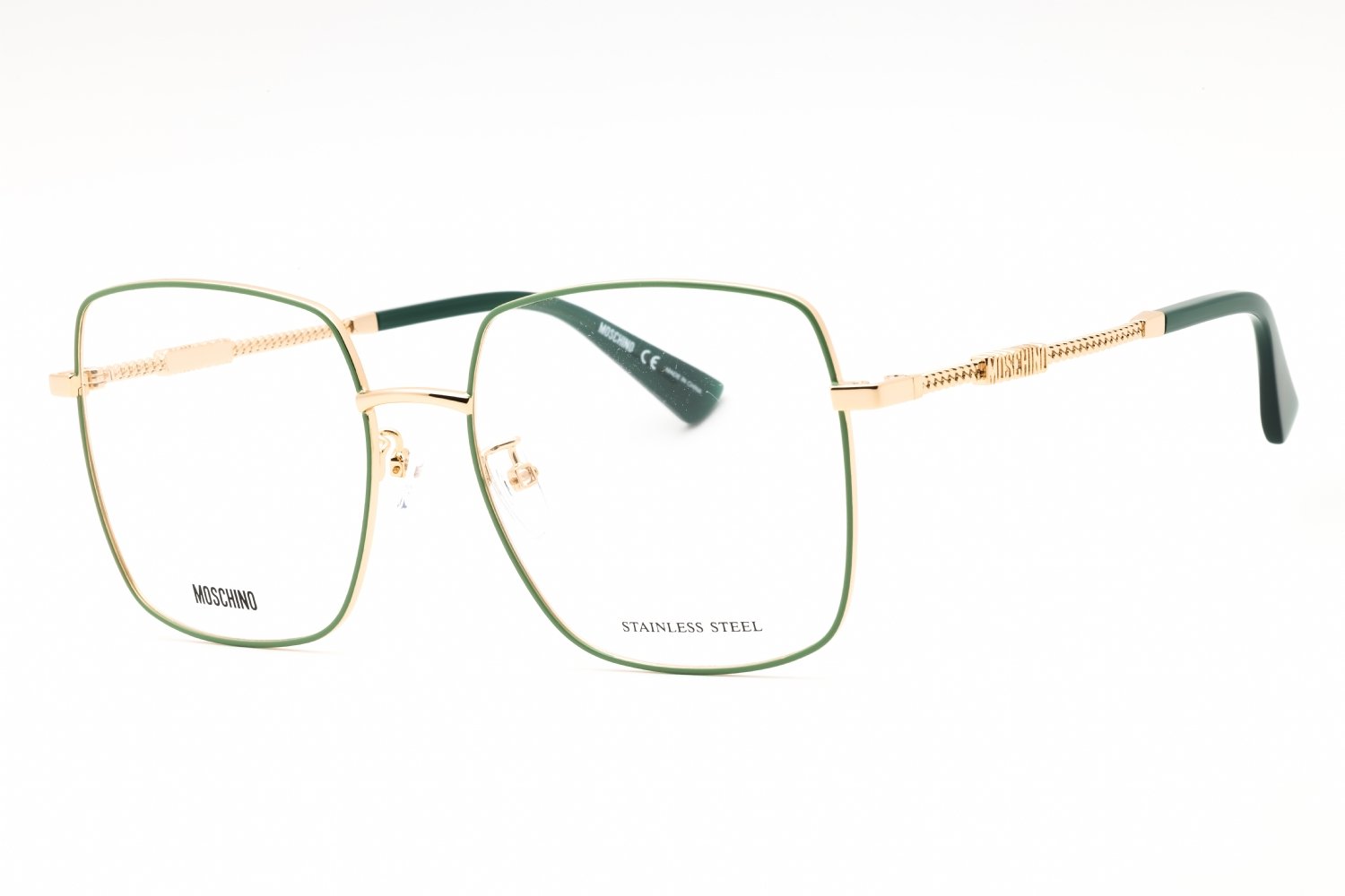 Moschino MOS615/G GOLD GREEN/Clear demo lens 0PEF 00 56-17-145 MM