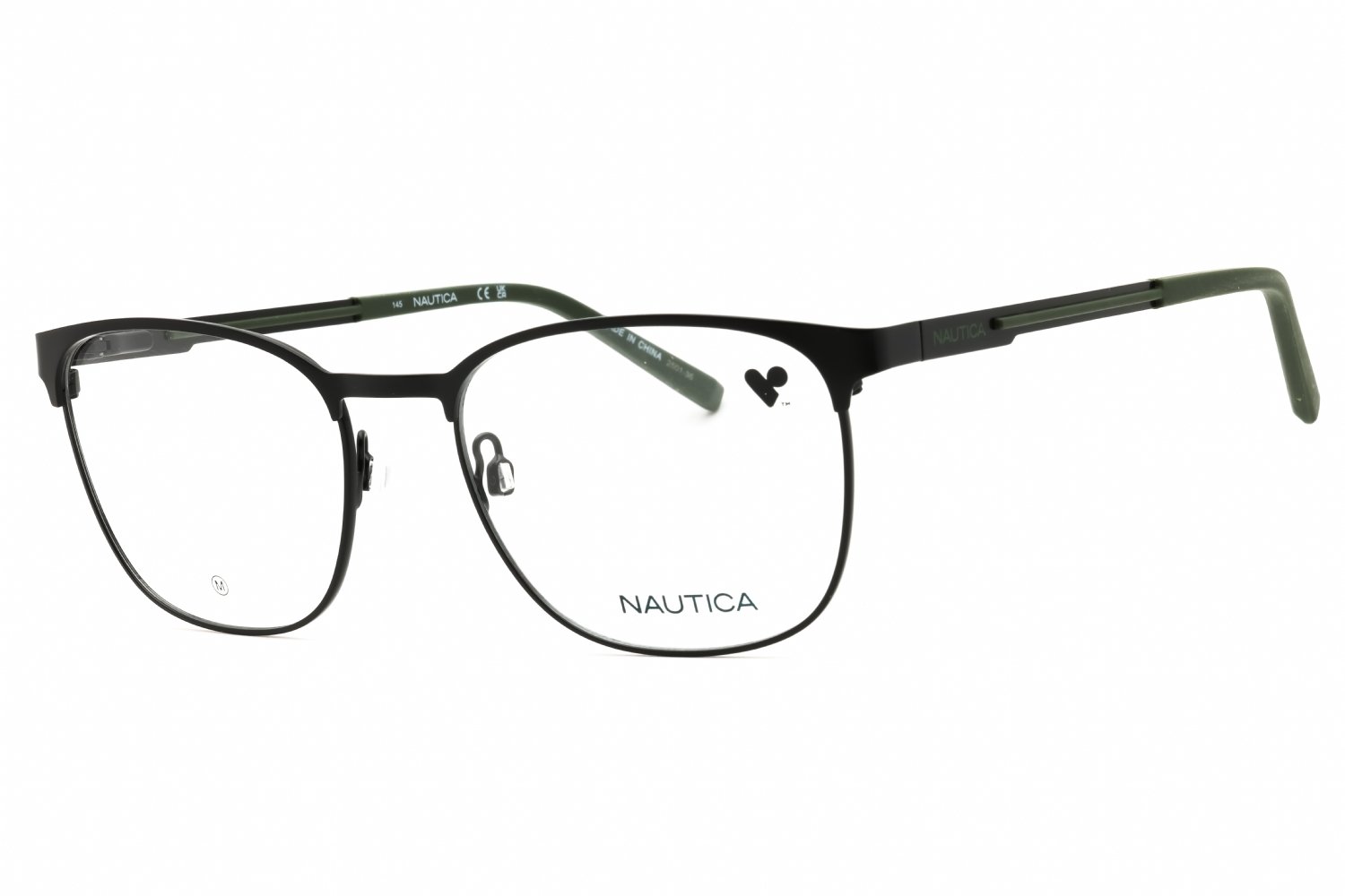 Nautica N7343 MATTE BLACK/Clear demo lens 005 53-18-145 MM