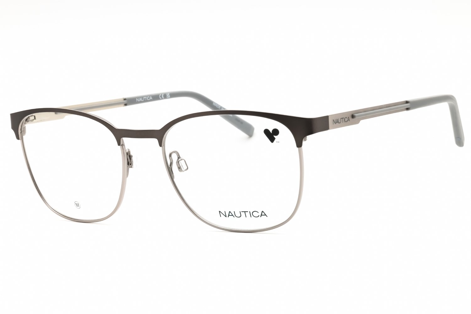 Nautica N7343 MATTE DARK GUNMETAL/Clear demo lens 030 53-18-145 MM