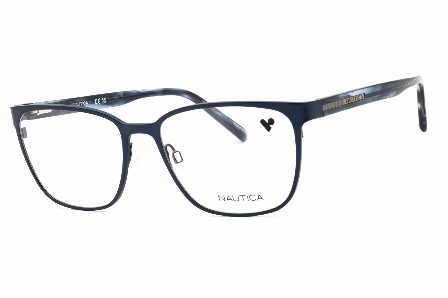 Nautica N7346 N SATIN NAVY/clear demo lens 420 56-17-145 MM