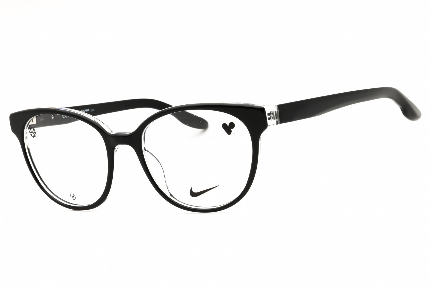 Nike NIKE 7164 BLACK/CRYSTAL CLEAR/clear demo lens 010 52-17-140 MM