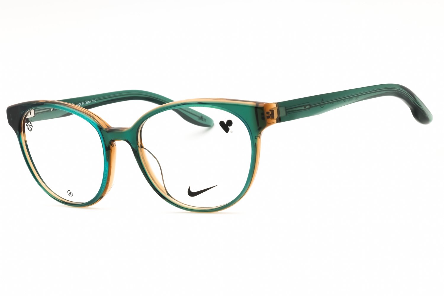 Nike NIKE 7164 CRYSTAL JADE/BRONZINE/clear demo lens 314 52-17-140 MM