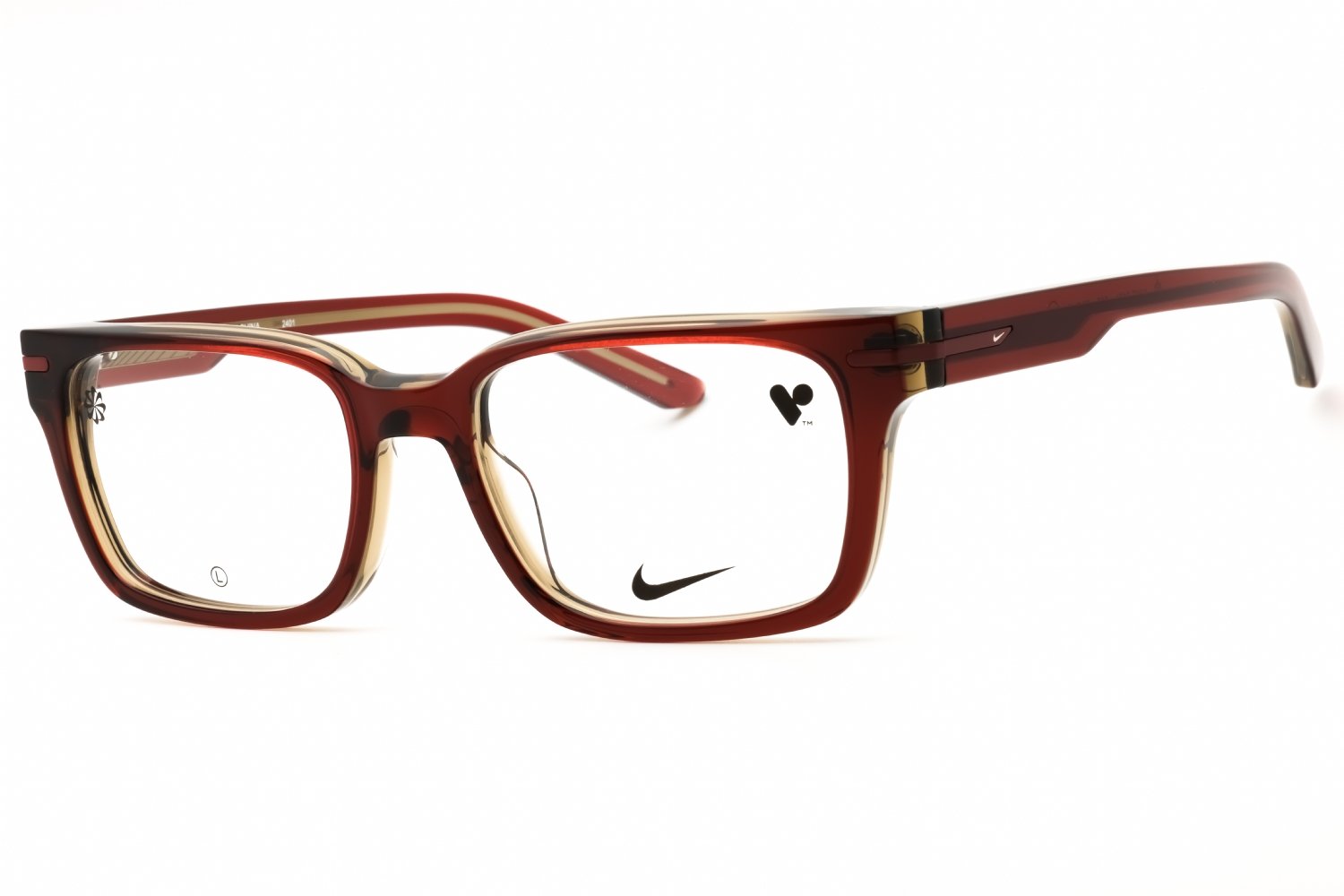 Nike NIKE 7174 CEDAR/AMBER LAMINATE/Clear demo lens 617 53-18-145 MM