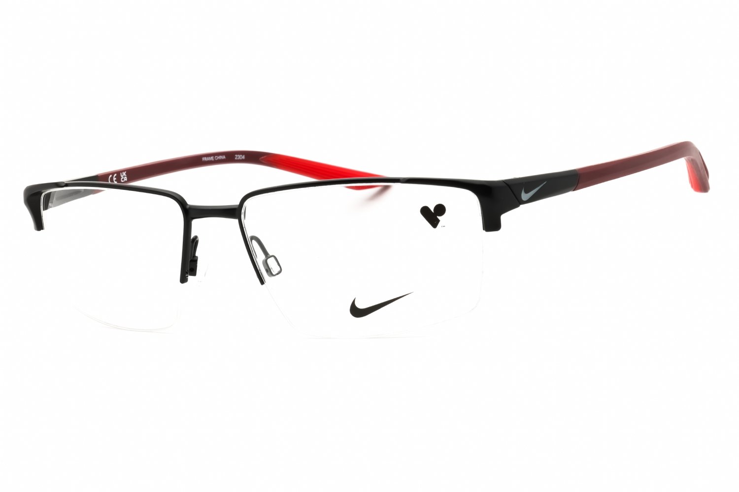 Nike NIKE 8054 Satin Black/Matte Team Red/clear demo lens 006 55-16-140 MM