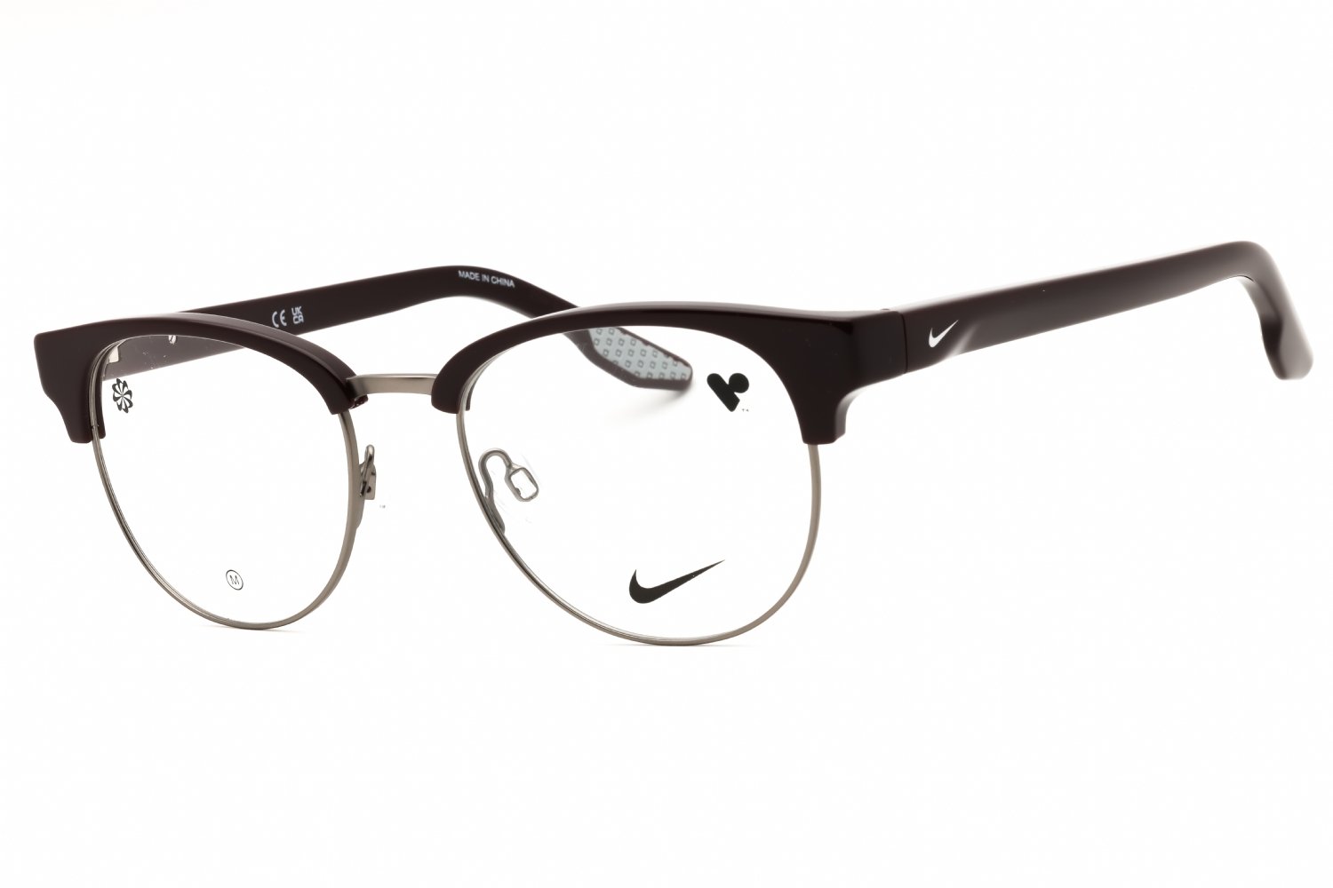 Nike NIKE 8402 BURGUNDY/SILVER/clear demo lens 605 50-19-145 MM