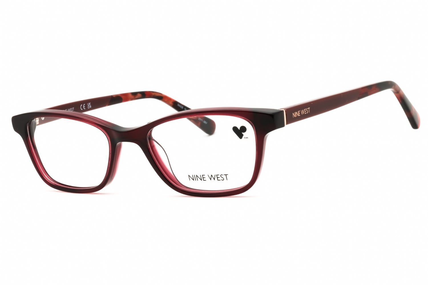 Nine West NW5199N CRYSTAL BURGUNDY/Clear demo lens 602 47-17-135 MM