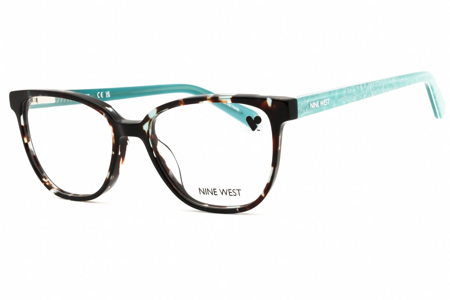 Nine West NW5218N AQUA TORTOISE/clear demo lens 450 51X16X140