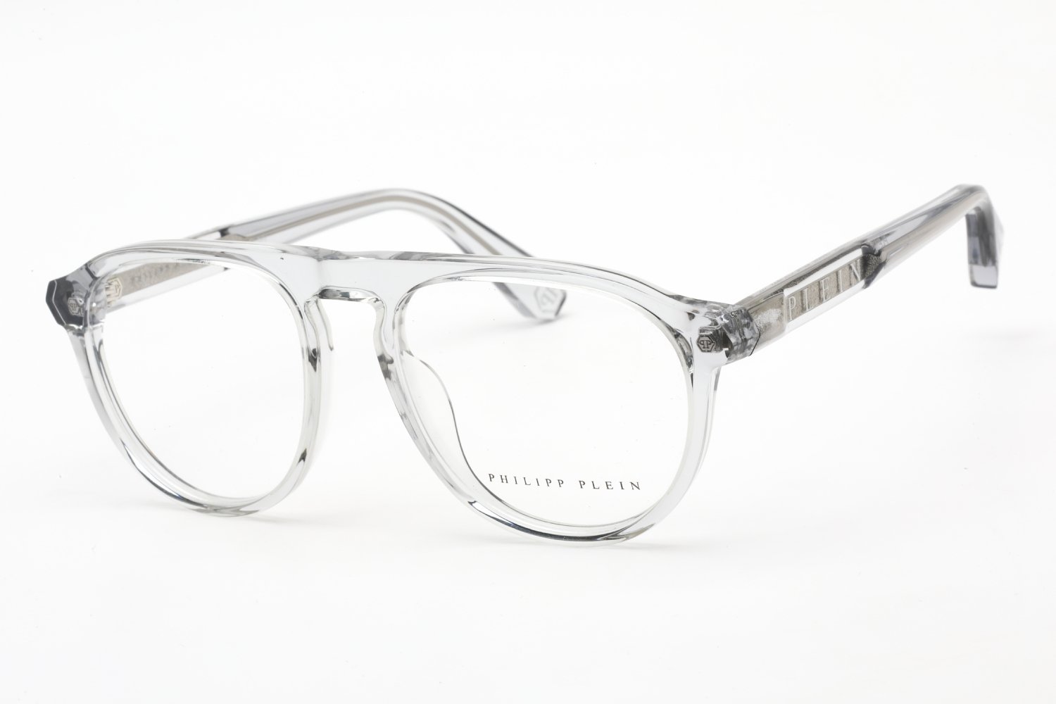 Philipp Plein VPP016M Shiny Transparent Grey / Clear Lens 06A7 54-18-145 MM