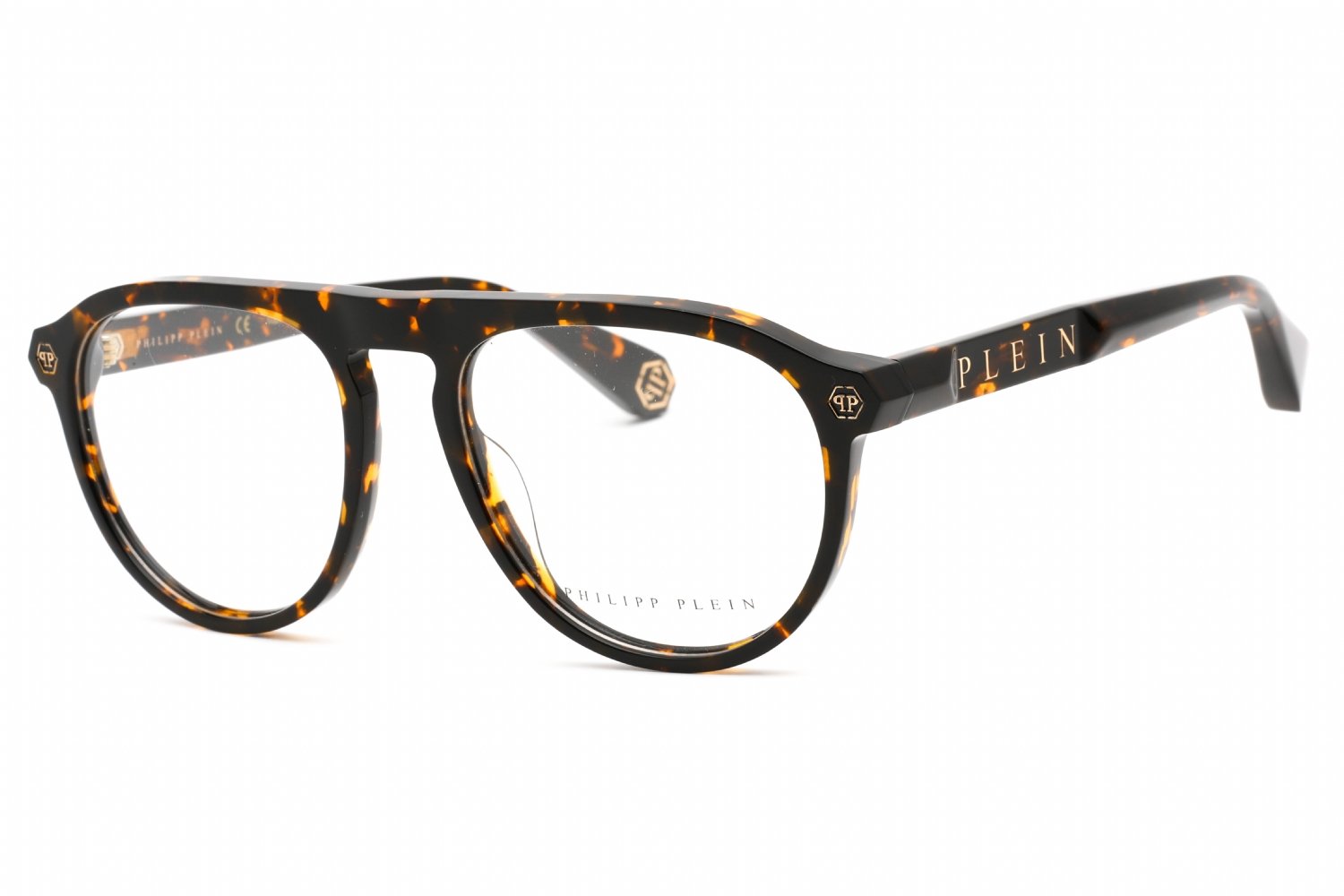 Philipp Plein VPP016M Shiny Dark Havana / Clear Lens 01AY 54X18X145