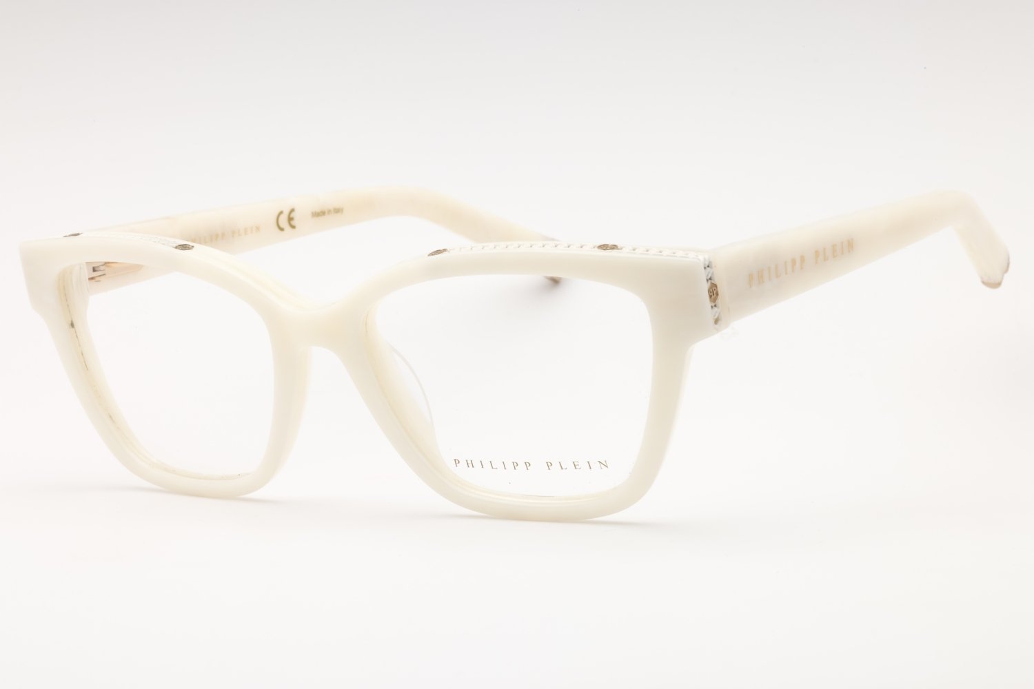 Philipp Plein VPP034S Marmorized Ivory/Clear demo lens 09YL 53-17-140 MM