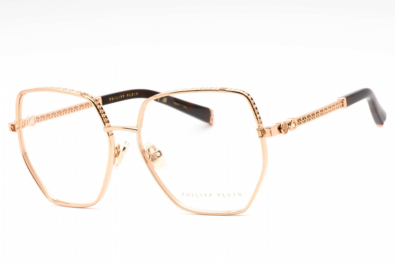 Philipp Plein VPP054S Shiny Copper Gold / Clear Lens 08FC 57-15-135 MM