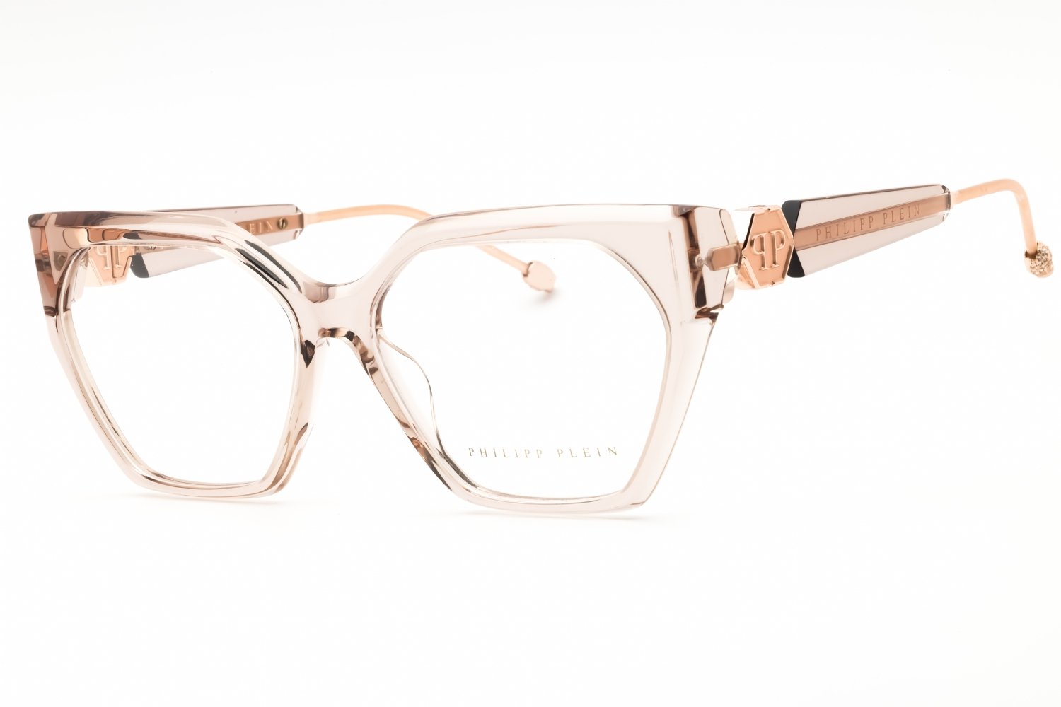 Philipp Plein VPP068S TRANSPARENT BEIGE/Clear demo lens 07T1 57-15-140 MM