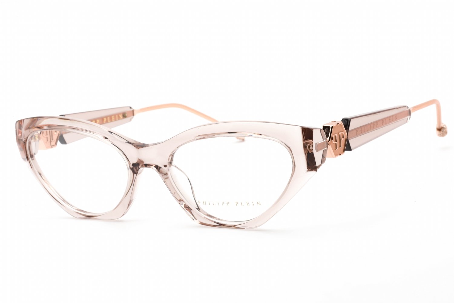 Philipp Plein VPP069S Transparent Beige / Clear Lens 07T1 55-18-140 MM
