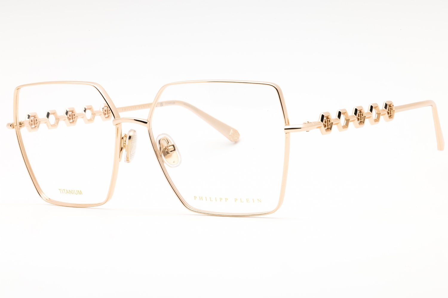 Philipp Plein VPP071M SHINY ROSE GOLD/clear demo lens 0300 57-15-140 MM