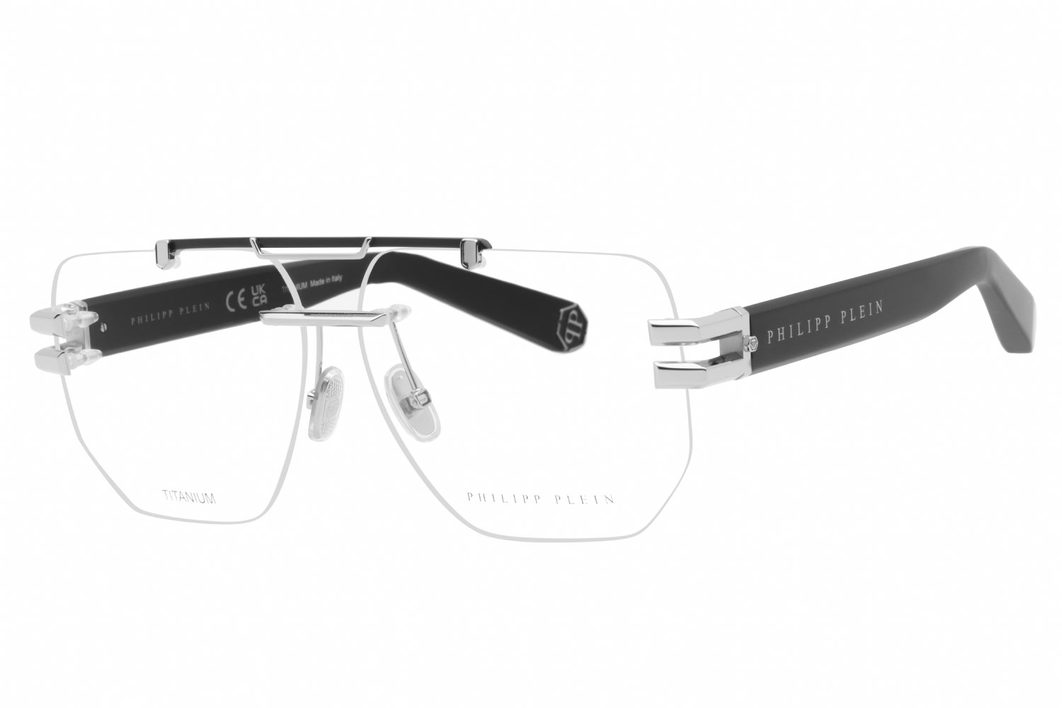 Philipp Plein VPP087M Palladium /Clear demo lens 0K07 61-12-150 MM