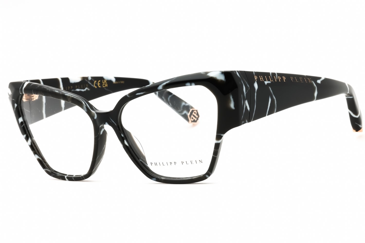 Philipp Plein VPP100 MARBLE BLACK/Clear demo lens 0Z21 55-14-140 MM