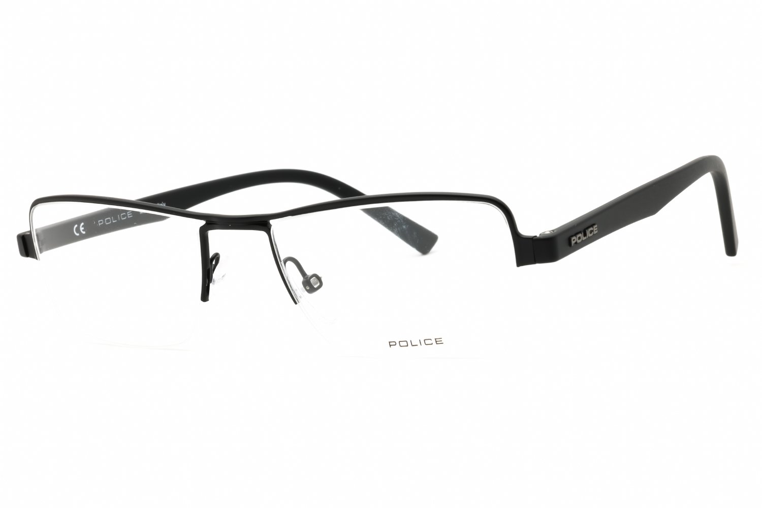 Police VPL257 SEMI-MATT BLACK/Clear demo lens 0531 52-19-140 MM