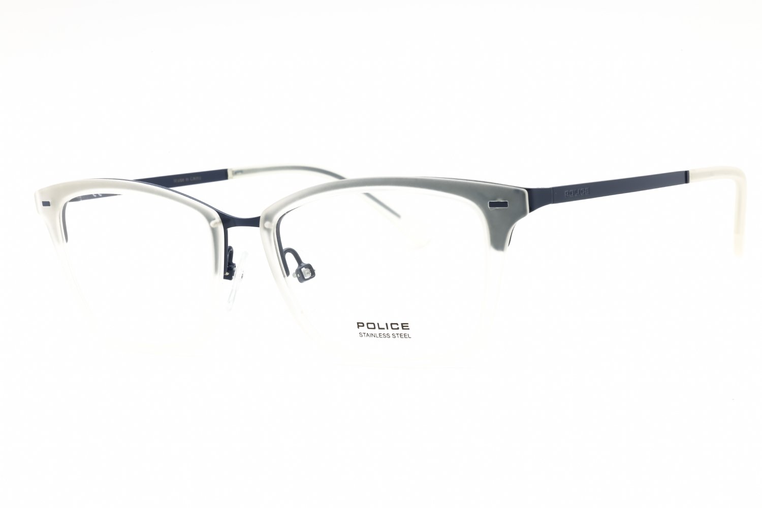 Police VPL284 SEMI-MATTE BLUE/clear demo lens 08AS 51-17-135 MM
