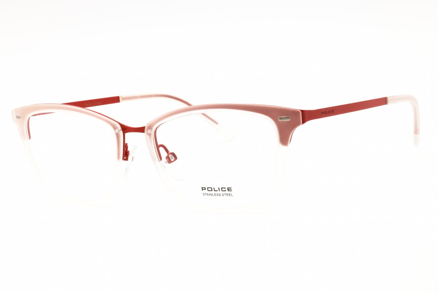 Police VPL284 SEMI-MATTE RED/clear demo lens 07L2 51-17-135 MM