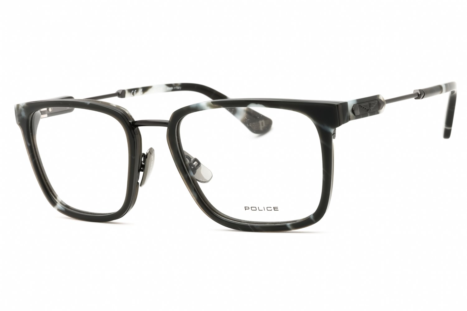 Police VPLF09M SHINY GUNMETAL/Clear demo lens 0568 53-19-145 MM