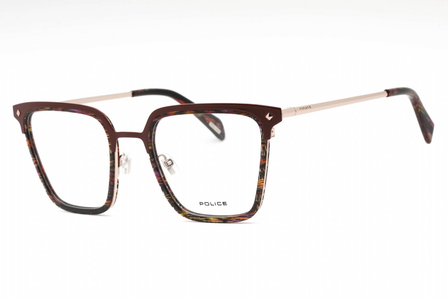 Police VPLG25 Striped Brown / Clear Lens 0K99 51-20-135 MM