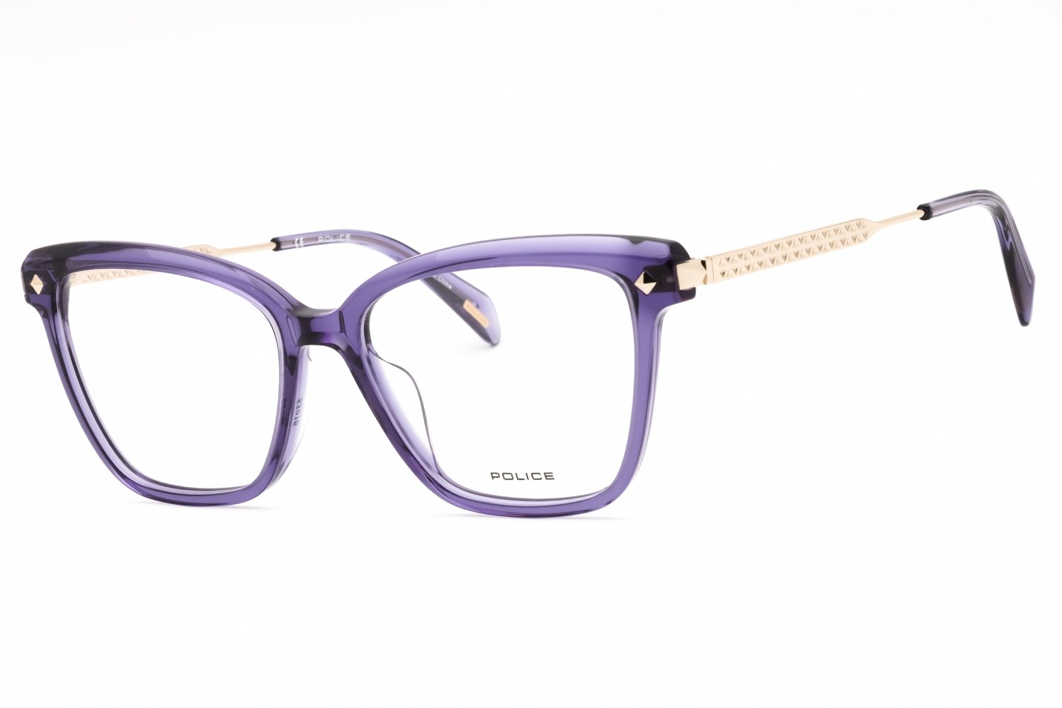 Police VPLG28 SHINY TRANSPARENT PURPLE/clear demo lens 06SC 53-16-135 MM
